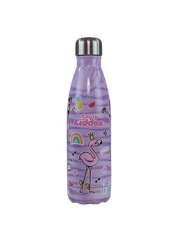 Smily Kiddos - Steel Water Bottle Purple - Flamigo Theme