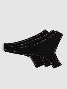 Guess - Black Cotton Solid Women Panties (Pack of 3)