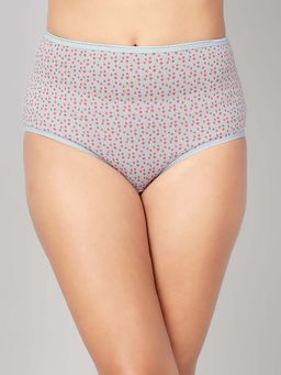 Clovia - Blue Cotton High Waist Printed Hipster Panty