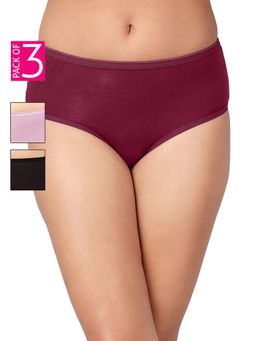 Clovia - Multi-Color Cotton Mid Waist Hipster Panties (Pack of 3)