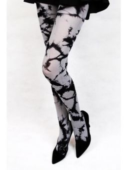 BRACHY - Women Sheer Pantyhose Nylon Cloud Printed Stockings White