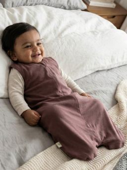 Cocoon Care - Brown Bamboo Cotton Solid Sleeping Bag for Baby Boys and Girls