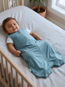 Cocoon Care - Blue Bamboo Cotton Solid Sleeping Bag for Baby Boys and Girls