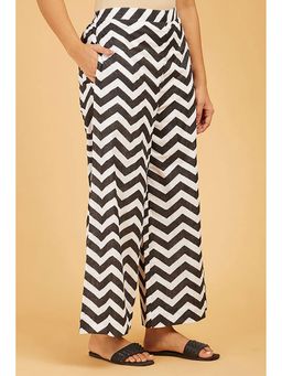 Cyan - Bold Chevrons Block Print Palazzo