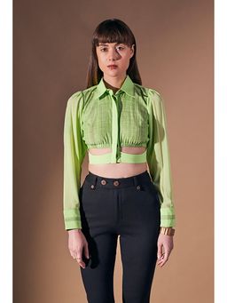 Mamicha - Green Kerry Crop Top