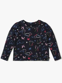 GAP - Kids Navy Blue Round Neck Conversational Print Top
