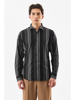 Snitch - Black Stripes Full Sleeves Slim Formal Shirt