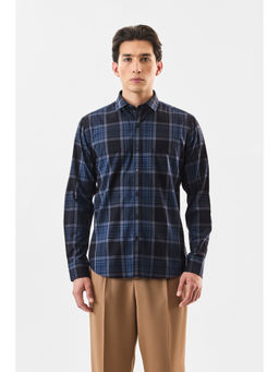 Snitch - Navy Blue Checks Full Sleeves Slim Formal Shirt