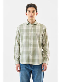 Snitch - Sage Green Checks Full Sleeves Regular Casual Shirt
