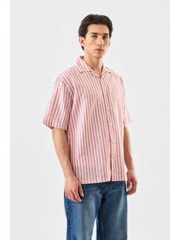 Snitch - Pink Stripes Half Sleeves Regular Casual Shirt