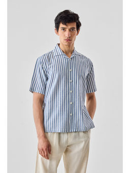 Snitch - Blue Stripes Half Sleeves Regular Casual Shirt