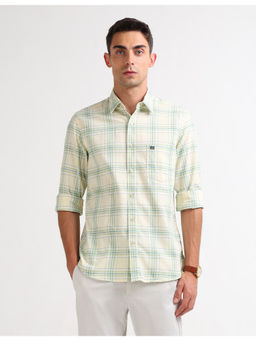 Arrow Sports - Mens White Grid Checked Original Casual Shirt
