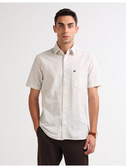 Arrow Sports - Mens White Original Printed Casual Shirt