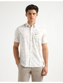 Arrow Sports - Mens White Original Floral Printed Casual Shirt