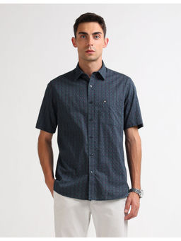 Arrow Sports - Mens Blue Geometric Printed Original Casual Shirt