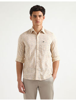 Arrow Sports - Mens Beige Floral Original Casual Shirt