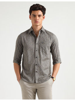 Arrow Sports - Mens Grey Floral Original Casual Shirt