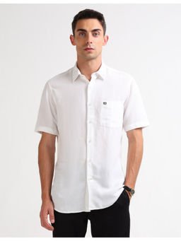 Arrow Sports - Mens White Solid Slim Fit Shirt