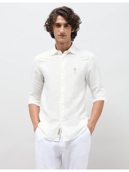 U.S. Polo Assn. Denim Co. - Mens White Solid Regular Fit Casual Shirt