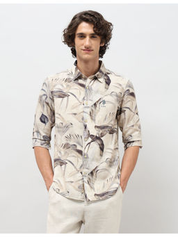 U.S. Polo Assn. Denim Co. - Mens Beige Tropical Printed Regular Fit Casual Shirt