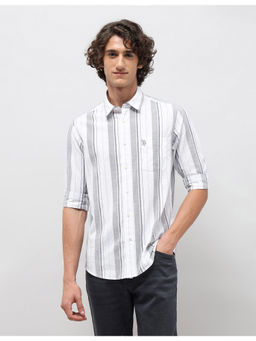 U.S. Polo Assn. Denim Co. - Mens White Pure Cotton Slim Fit Casual Shirt