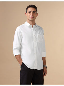 U.S. POLO ASSN. - Mens White Dobby Pure Cotton Casual Shirt