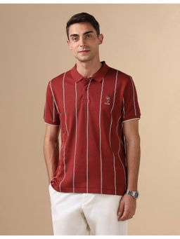 U.S. POLO ASSN. - Red Vertical Striped Slim Fit Polo Shirt