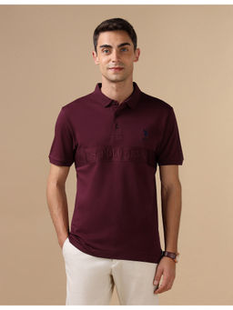 U.S. POLO ASSN. - Maroon Solid Varsity Polo T-Shirt