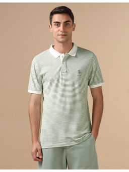 U.S. POLO ASSN. - Green Horizontal Striped Varsity Polo T-Shirt