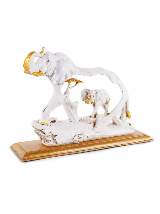 The Artment Feng Shui Golden Elephant Showpiece with Wooden Base