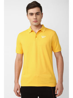Reebok - Mens Yellow Training Solid Polo T-Shirt