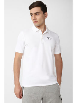 Reebok - Mens White Training Solid Polo T-Shirt
