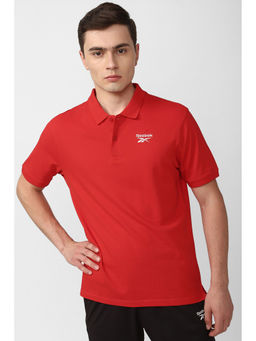 Reebok - Mens Red Training Solid Polo T-Shirt