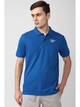 Reebok - Mens Blue Training Solid Polo T-Shirt
