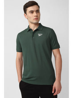Reebok - Mens Green Training Solid Polo T-Shirt