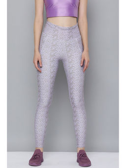 Reebok - Womens Purple Lux Printed Tights
