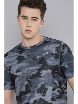 Reebok - Mens Blue Train Camo Tech Printed T-Shirt