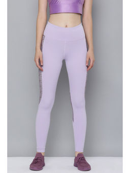 Reebok - Womens Purple Mod Safari Poly Printed Tights