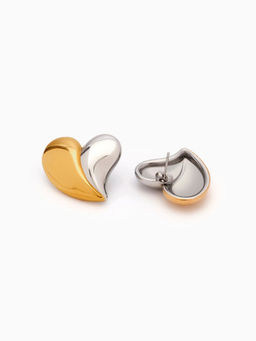 AURA STUDIO - Double Toned Sim Heart Stud Earrings