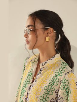 AURA STUDIO - Erin Gold Rectangles Drop Earrings