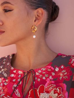 AURA STUDIO - Molten Pearl Drop Earrings