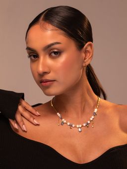 AURA STUDIO - Nefertiti Gemstone Studed Necklace