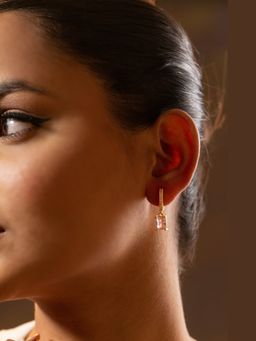 AURA STUDIO - Pink Crystalline Huggies Earrings