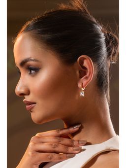 AURA STUDIO - White Crystalline Huggies Earrings