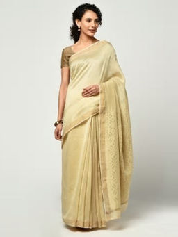 Fabindia - Cotton Silk Applique Work Sari