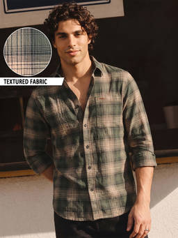 Bewakoof - Men's Multi-Colour Checked Textured Shirt