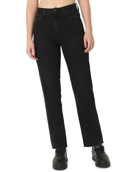 Spykar - Women Black Straight Fit High Rise Casual Jeans