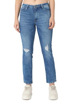 Spykar - Women Blue Slim Straight Fit Mid Rise Casual Jeans