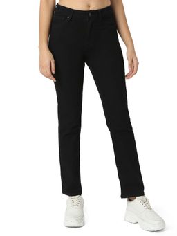 Spykar - Women Black Slim Straight Fit Mid Rise Casual Jeans