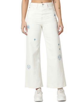 Spykar - Women White Flared High Rise Casual Jeans